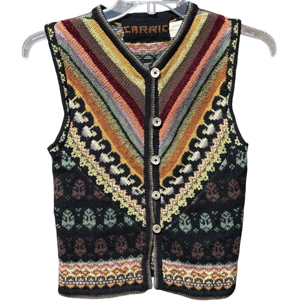 Vintage Carrie Made in Wales Wool Vest, size small/medium